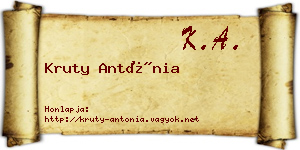 Kruty Antónia névjegykártya
